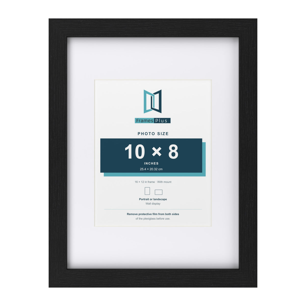Classic Black 16 x 12 inch picture frame with a white mount for a 10 x 8 inch photo