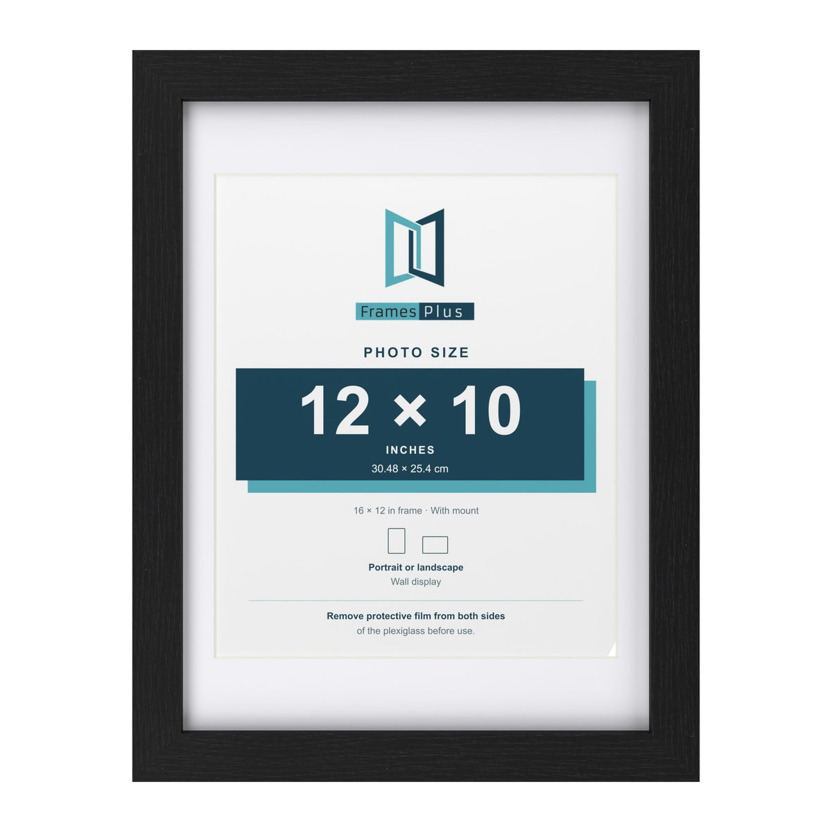 Classic Black 16 x 12 inch picture frame with a white mount for a 12 x 10 inch photo