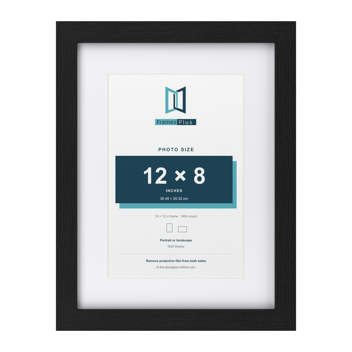 Classic Black 16 x 12 inch picture frame with a white mount for a 12 x 8 inch photo