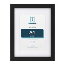 Classic Black 16 x 12 inch picture frame with a white mount for an A4 photo