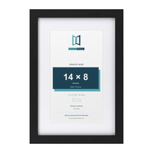 Classic Black 18 x 12 inch picture frame with a white mount for a 14 x 8 inch photo