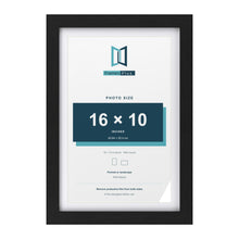 Classic Black 18 x 12 inch picture frame with a white mount for a 16 x 10 inch photo