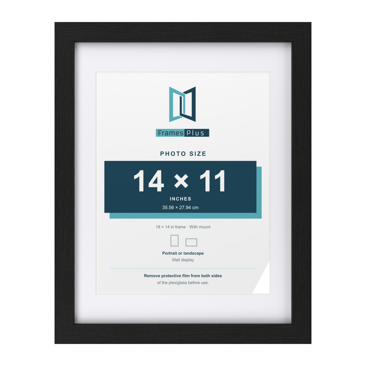 Classic Black 18 x 14 inch picture frame with a white mount for a 14 x 11 inch photo