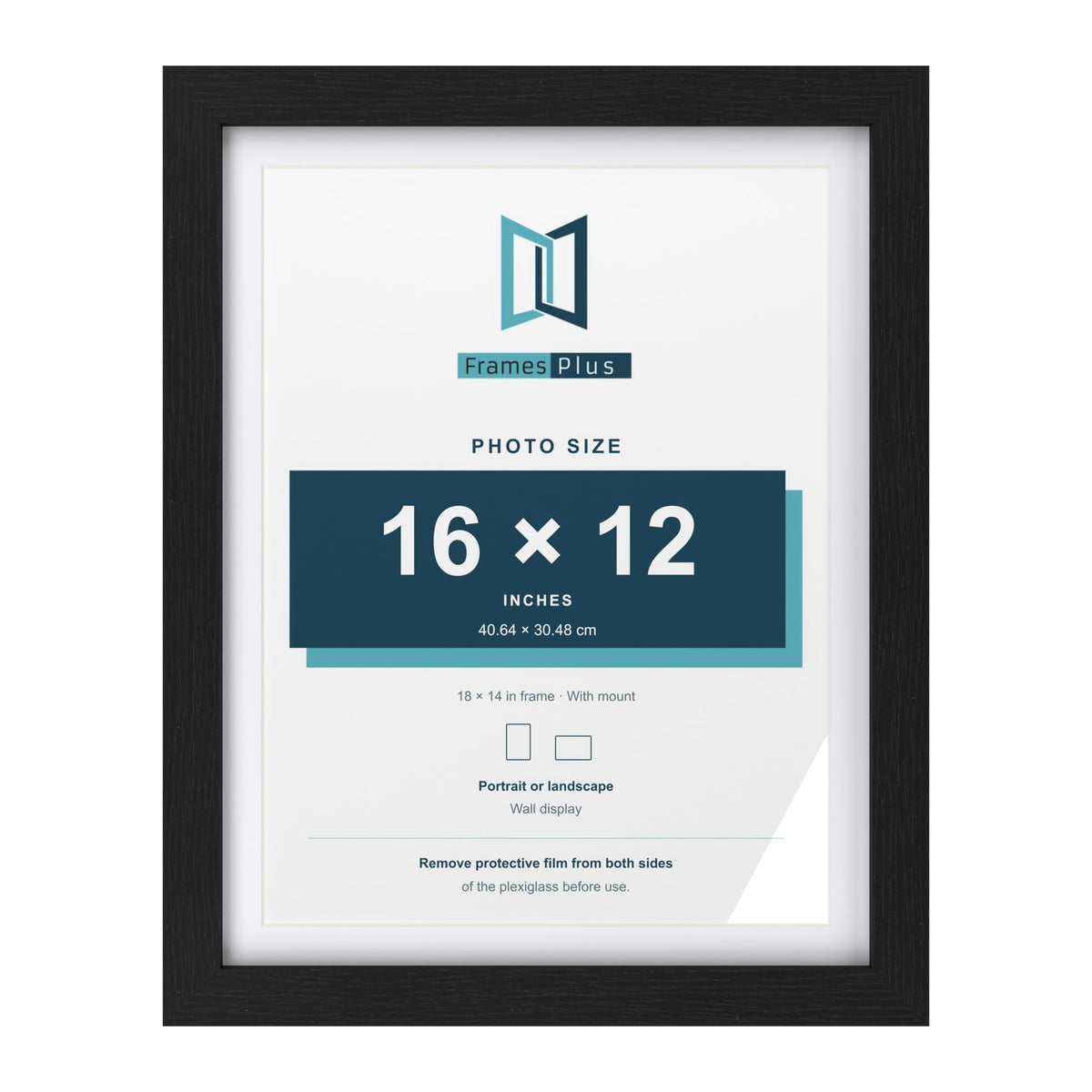 Classic Black 18 x 14 inch picture frame with a white mount for a 16 x 12 inch photo