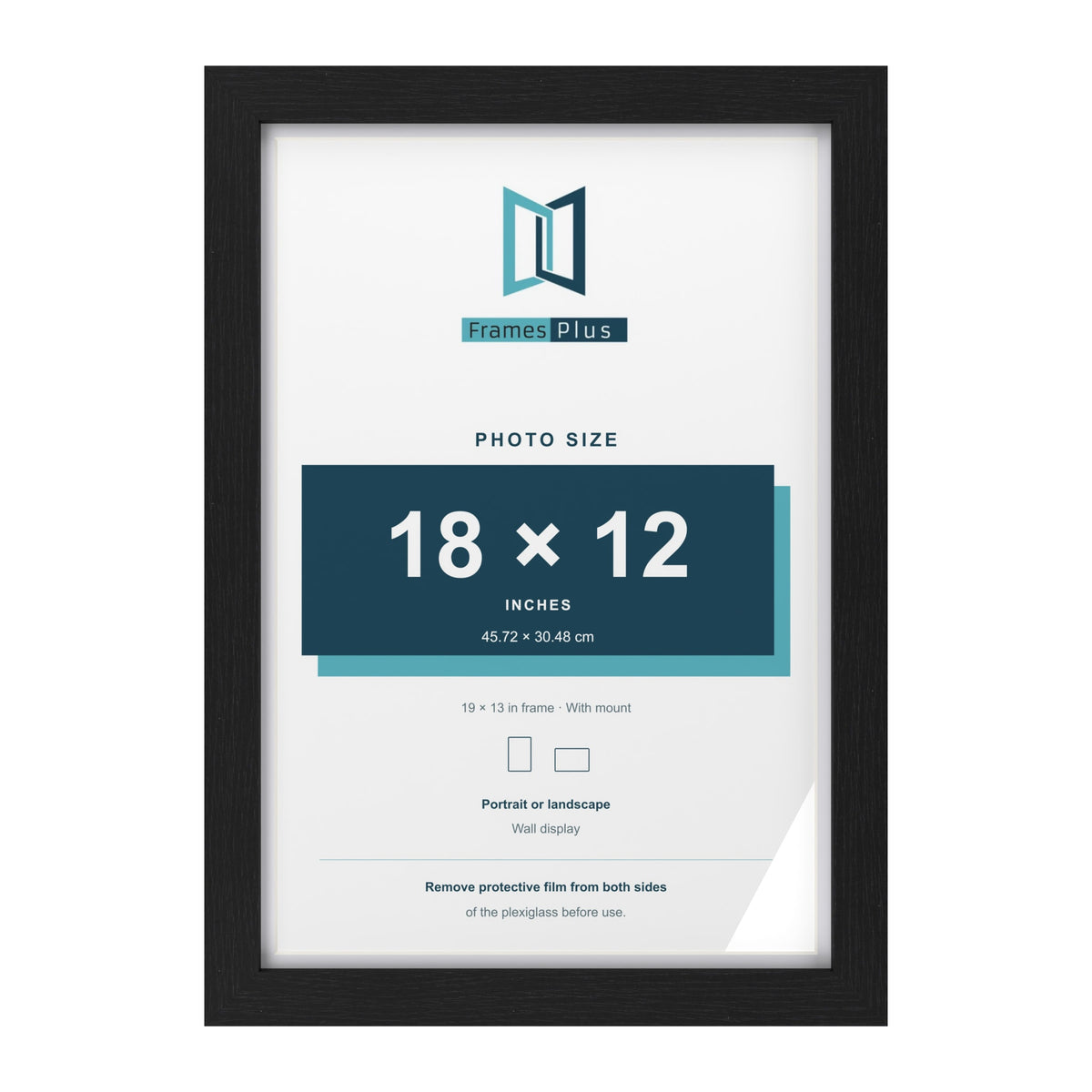 Classic Black 19 x 13 inch picture frame with a white mount for an 18 x 12 inch photo