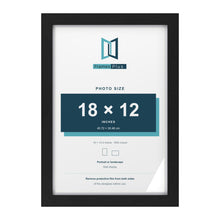 Classic Black 19 x 13 inch picture frame with a white mount for an 18 x 12 inch photo