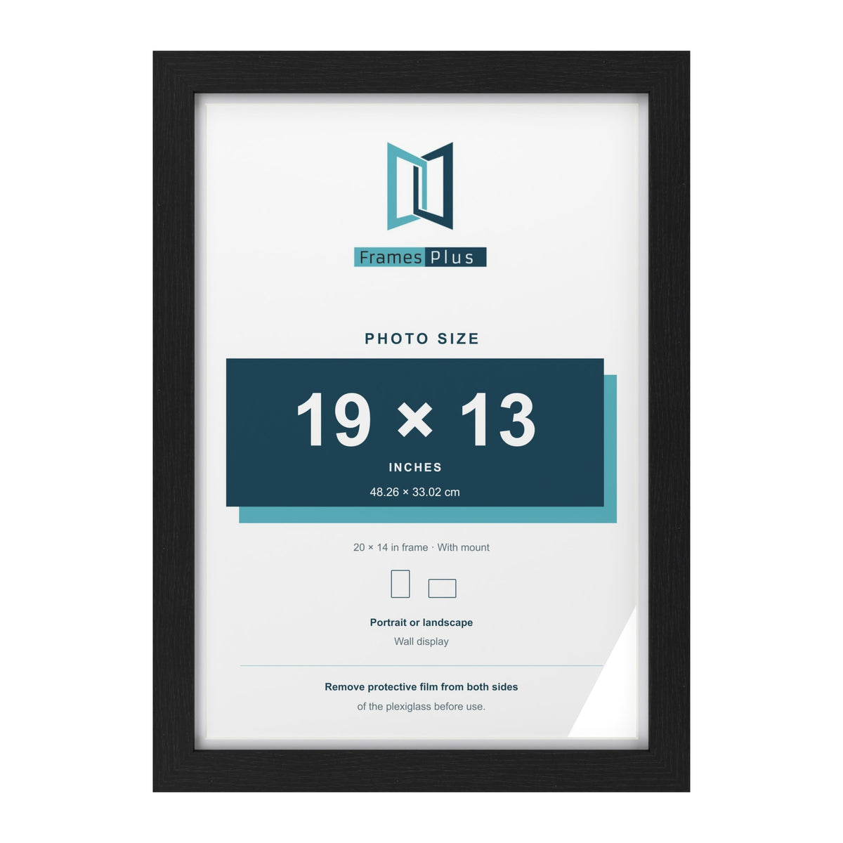 Classic Black 20 x 14 inch picture frame with a white mount for a 19 x 13 inch photo
