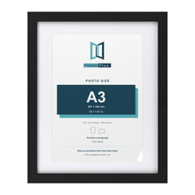 Classic Black 20 x 16 inch picture frame with a white mount for an A3 photo