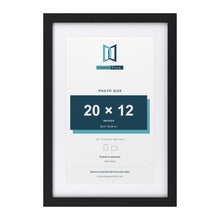 Classic Black 24 x 16 inch picture frame with a white mount for a 20 x 12 inch photo