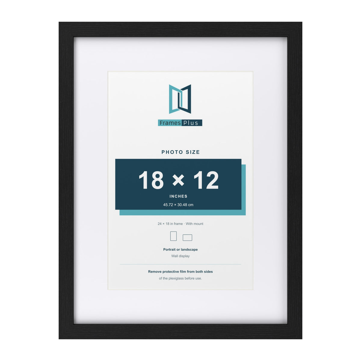 Classic Black 24 x 18 inch picture frame with a white mount for an 18 x 12 inch photo
