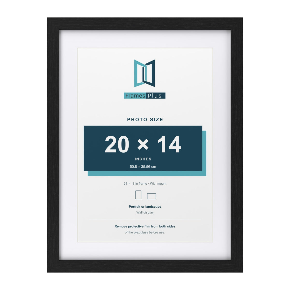 Classic Black 24 x 18 inch picture frame with a white mount for a 20 x 14 inch photo