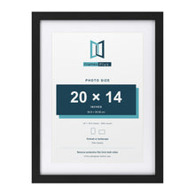 Classic Black 24 x 18 inch picture frame with a white mount for a 20 x 14 inch photo