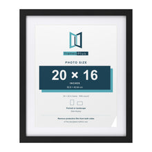 Classic Black 24 x 20 inch picture frame with a white mount for a 20 x 16 inch photo