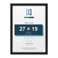 Classic Black 28 x 20 inch picture frame with a white mount for a 27 x 19 inch photo