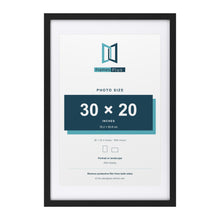 Classic Black 36 x 24 inch picture frame with a white mount for a 30 x 20 inch photo