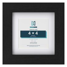 Classic Black 6 x 6 inch picture frame with a white mount for a 4 x 4 inch photo