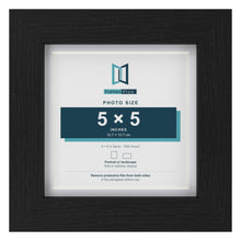 Classic Black 6 x 6 inch picture frame with a white mount for a 5 x 5 inch photo
