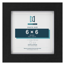 Classic Black 7 x 7 inch picture frame with a white mount for a 6 x 6 inch photo