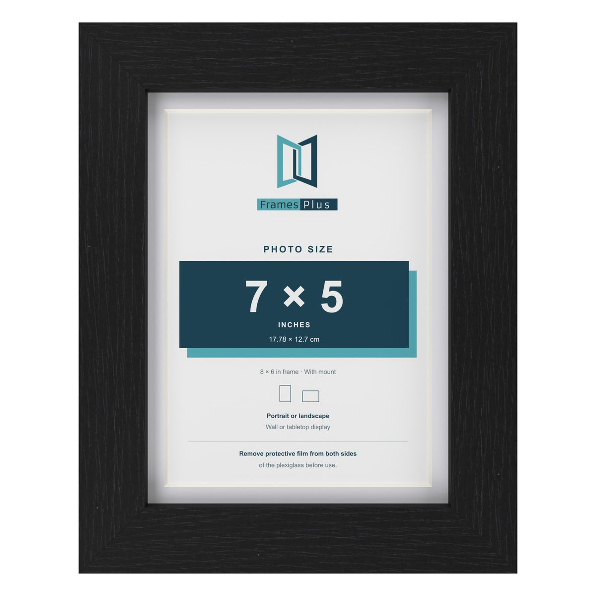 Classic Black 8 x 6 inch picture frame with a white mount for a 7 x 5 inch photo