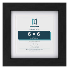 Classic Black 8 x 8 inch picture frame with a white mount for a 6 x 6 inch photo