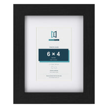 Classic Black 9 x 7 inch picture frame with a white mount for a 6 x 4 inch photo