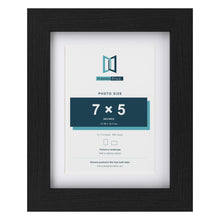 Classic Black 9 x 7 inch picture frame with a white mount for a 7 x 5 inch photo