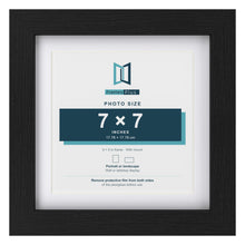 Classic Black 9 x 9 inch picture frame with a white mount for a 7 x 7 inch photo