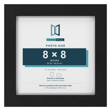 Classic Black 9 x 9 inch picture frame with a white mount for an 8 x 8 inch photo
