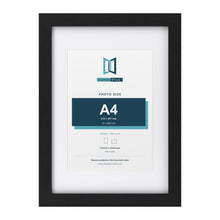 Classic Black A3 picture frame with a white mount for an A4 photo