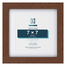 Classic Dark Teak 10 x 10 inch picture frame with a white mount for a 7 x 7 inch photo