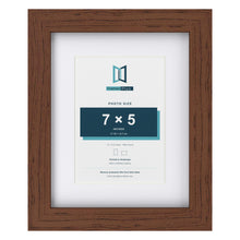 Classic Dark Teak 10 x 8 inch picture frame with a white mount for a 7 x 5 inch photo