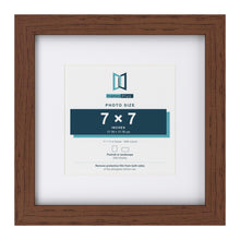 Classic Dark Teak 11 x 11 inch picture frame with a white mount for a 7 x 7 inch photo