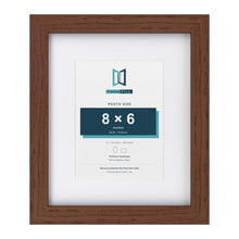 Classic Dark Teak 12 x 10 inch picture frame with a white mount for an 8 x 6 inch photo
