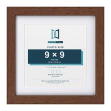 Classic Dark Teak 12 x 12 inch picture frame with a white mount for a 9 x 9 inch photo