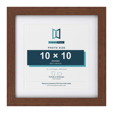 Classic Dark Teak 13 x 13 inch picture frame with a white mount for a 10 x 10 inch photo