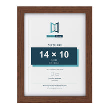 Classic Dark Teak 16 x 12 inch picture frame with a white mount for a 14 x 10 inch photo
