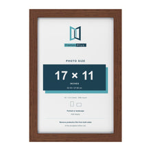 Classic Dark Teak 18 x 12 inch picture frame with a white mount for a 17 x 11 inch photo