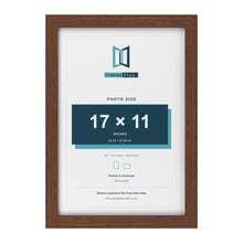 Classic Dark Teak 19 x 13 inch picture frame with a white mount for a 17 x 11 inch photo