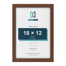Classic Dark Teak 19 x 13 inch picture frame with a white mount for an 18 x 12 inch photo