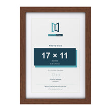 Classic Dark Teak 20 x 14 inch picture frame with a white mount for a 17 x 11 inch photo