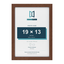 Classic Dark Teak 20 x 14 inch picture frame with a white mount for a 19 x 13 inch photo