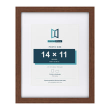 Classic Dark Teak 20 x 16 inch picture frame with a white mount for a 14 x 11 inch photo