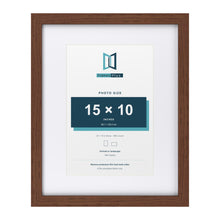 Classic Dark Teak 20 x 16 inch picture frame with a white mount for a 15 x 10 inch photo