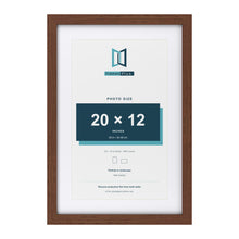 Classic Dark Teak 24 x 16 inch picture frame with a white mount for a 20 x 12 inch photo