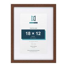 Classic Dark Teak 24 x 18 inch picture frame with a white mount for an 18 x 12 inch photo