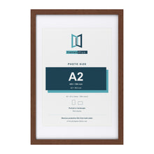 Classic Dark Teak 30 x 20 inch picture frame with a white mount for an A2 photo