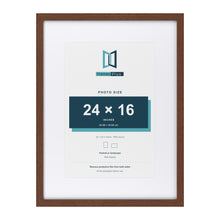 Classic Dark Teak 32 x 24 inch picture frame with a white mount for a 24 x 16 inch photo
