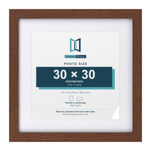 Classic Dark Teak 40 x 40 cm picture frame with a white mount for a 30 x 30 cm photo