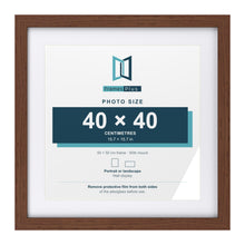 Classic Dark Teak 50 x 50 cm picture frame with a white mount for a 40 x 40 cm photo