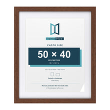 Classic Dark Teak 60 x 50 cm picture frame with a white mount for a 50 x 40 cm photo